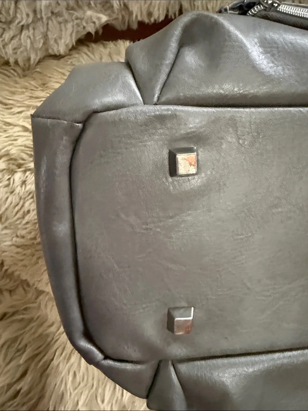 BEIS Gray Convertible Diaper Tote with Chain Detail